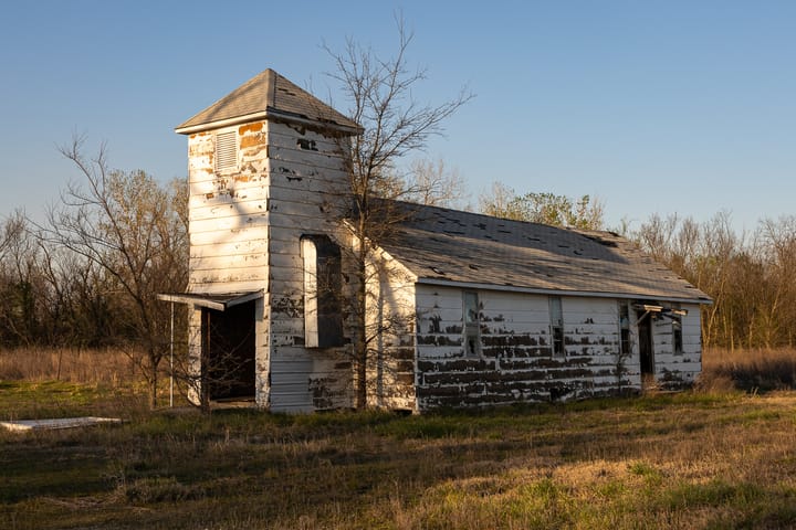 The old abandoned church on the outskirts of Picher, Oklahoma.